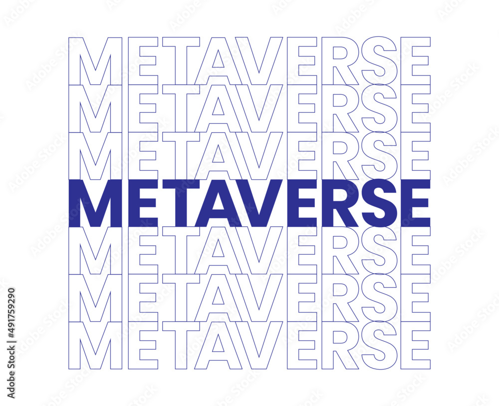 Poster Modern metaverse text composition background banner vector design. Blockchain technology art template.
