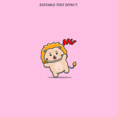 lion say hi with Red Text Style Effect
