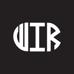 WIR letter logo design. WIR monogram initials letter logo concept. WIR letter design in black background.