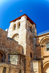 Fototapeta na wymiar The Church of the Holy Sepulchre, fragments of exterior, Jerusalem, Israel.