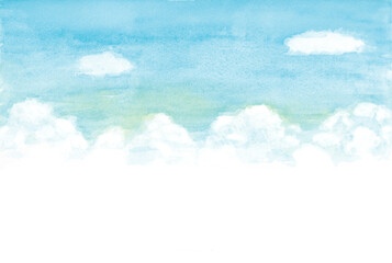 空　水彩イラスト