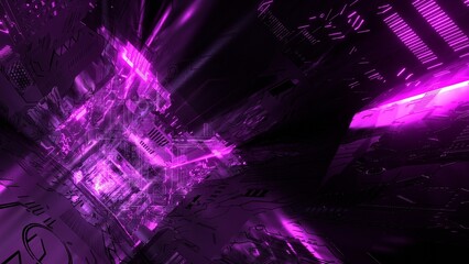 VJ トンネル サイバー空間 SF 紫 [別Verあり]