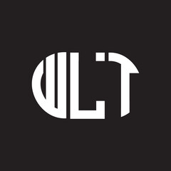 WLT letter logo design. WLT monogram initials letter logo concept. WLT letter design in black background.