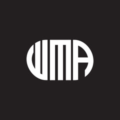 WMA letter logo design. WMA monogram initials letter logo concept. WMA letter design in black background.