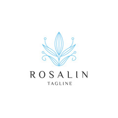 Fototapeta premium Roses flower line logo icon design template flat vector