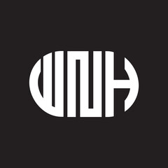WNH letter logo design. WNH monogram initials letter logo concept. WNH letter design in black background.