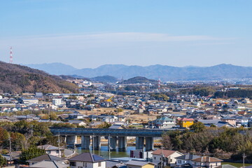 Landscape of takamatsu city suburbs , kagawa, shikoku, japan	