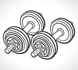 pair of dumbbells vector illustration