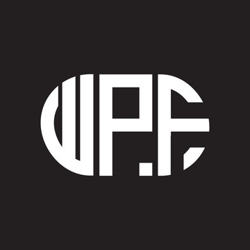 WPF letter logo design. WPF monogram initials letter logo concept. WPF letter design in black background.