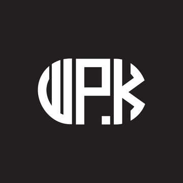 WPK letter logo design. WPK monogram initials letter logo concept. WPK letter design in black background.