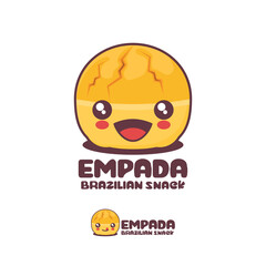 Fototapeta premium Vector Empada cartoon illustration, Brazilian snacks, with a happy expression, suitable for, logos, prints, stickers, etc