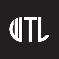 WTL letter logo design. WTL monogram initials letter logo concept. WTL letter design in black background.