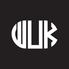 WUK letter logo design. WUK monogram initials letter logo concept. WUK letter design in black background.