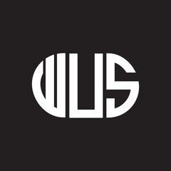 WUS letter logo design. WUS monogram initials letter logo concept. WUS letter design in black background.