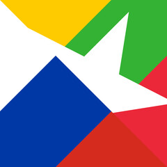 harmony icon of russia and myanmar flags. vector illustration