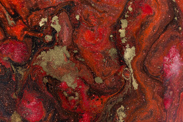 Magic dark red and gold artwork background