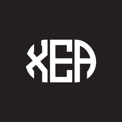 Obraz premium XEA letter logo design. XEA monogram initials letter logo concept. XEA letter design in black background.