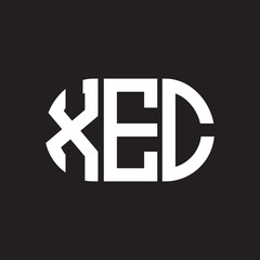 XEC letter logo design. XEC monogram initials letter logo concept. XEC letter design in black background.