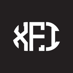 XFI letter logo design. XFI monogram initials letter logo concept. XFI letter design in black background.XFI letter logo design. XFI monogram initials letter logo concept. XFI letter design in black 