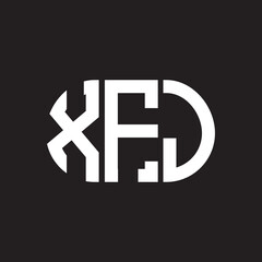 Obraz premium XFJ letter logo design. XFJ monogram initials letter logo concept. XFJ letter design in black background.
