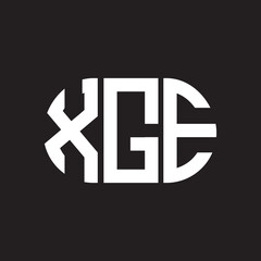 XGE letter logo design. XGE monogram initials letter logo concept. XGE letter design in black background.