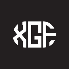 Fototapeta premium XGF letter logo design. XGF monogram initials letter logo concept. XGF letter design in black background.