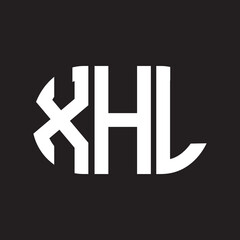 XHL letter logo design. XHL monogram initials letter logo concept. XHL letter design in black background.