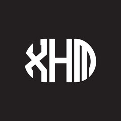 XHM letter logo design. XHM monogram initials letter logo concept. XHM letter design in black background.