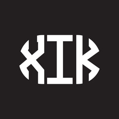 XIK letter logo design. XIK monogram initials letter logo concept. XIK letter design in black background.XIK letter logo design. XIK monogram initials letter logo concept. XIK letter design in 