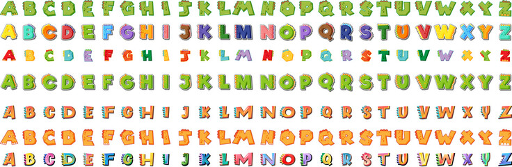 Font design for english alphabets