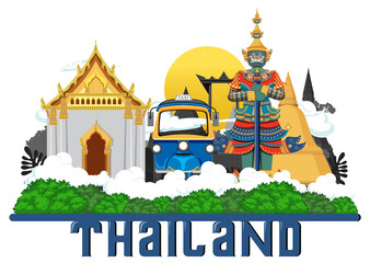 Travel Thailand attraction and landscape icon