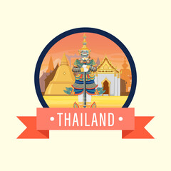 Giant demon Thailand attraction and landscape icon