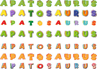 Font design for apatosaurus
