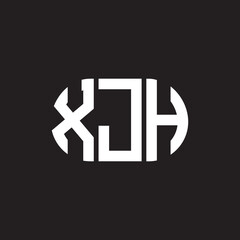 XJH letter logo design. XJH monogram initials letter logo concept. XJH letter design in black background.