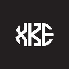 XKE letter logo design. XKE monogram initials letter logo concept. XKE letter design in black background.