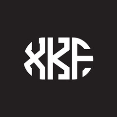 XKF letter logo design. XKF monogram initials letter logo concept. XKF letter design in black background.