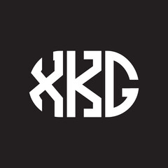 XKG letter logo design. XKG monogram initials letter logo concept. XKG letter design in black background.