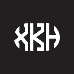 Fototapeta premium XKH letter logo design. XKH monogram initials letter logo concept. XKH letter design in black background.