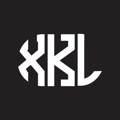 XKL letter logo design. XKL monogram initials letter logo concept. XKL letter design in black background.