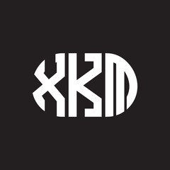 XKM letter logo design. XKM monogram initials letter logo concept. XKM letter design in black background.