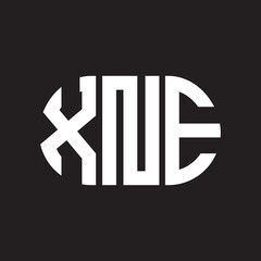XNE letter logo design. XNE monogram initials letter logo concept. XNE letter design in black background.