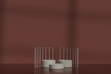 podium mockup display with 3d render empty podium background