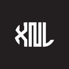 XNL letter logo design. XNL monogram initials letter logo concept. XNL letter design in black background.