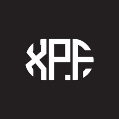 XPF letter logo design. XPF monogram initials letter logo concept. XPF letter design in black background.