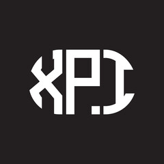 Obraz premium XPI letter logo design. XPI monogram initials letter logo concept. XPI letter design in black background.