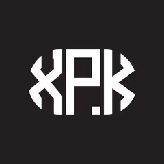 Obraz premium XPK letter logo design. XPK monogram initials letter logo concept. XPK letter design in black background.