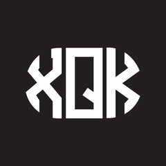 Fototapeta premium XQK letter logo design. XQK monogram initials letter logo concept. XQK letter design in black background.