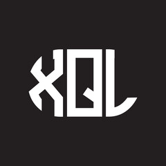 XQL letter logo design. XQL monogram initials letter logo concept. XQL letter design in black background.
