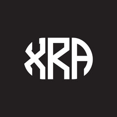 XRA letter logo design. XRA monogram initials letter logo concept. XRA letter design in black background.