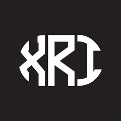 Obraz premium XRI letter logo design. XRI monogram initials letter logo concept. XRI letter design in black background.